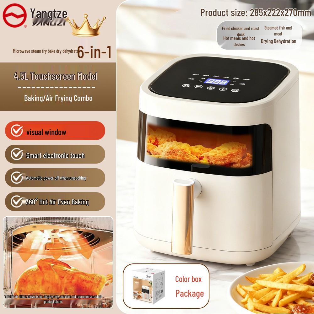 Large Capacity Visible Air Fryer - High Power Electric French Fry Maker for Home Use, Oil-Free Cooking