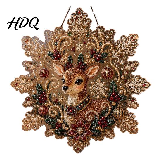 Decorative Crafts for Fireplace Christmas Faux Pearl Art Hanging Ornament Kit DIY Beads Painting Handmade Keepsake Gifts Friends Suncatcher,