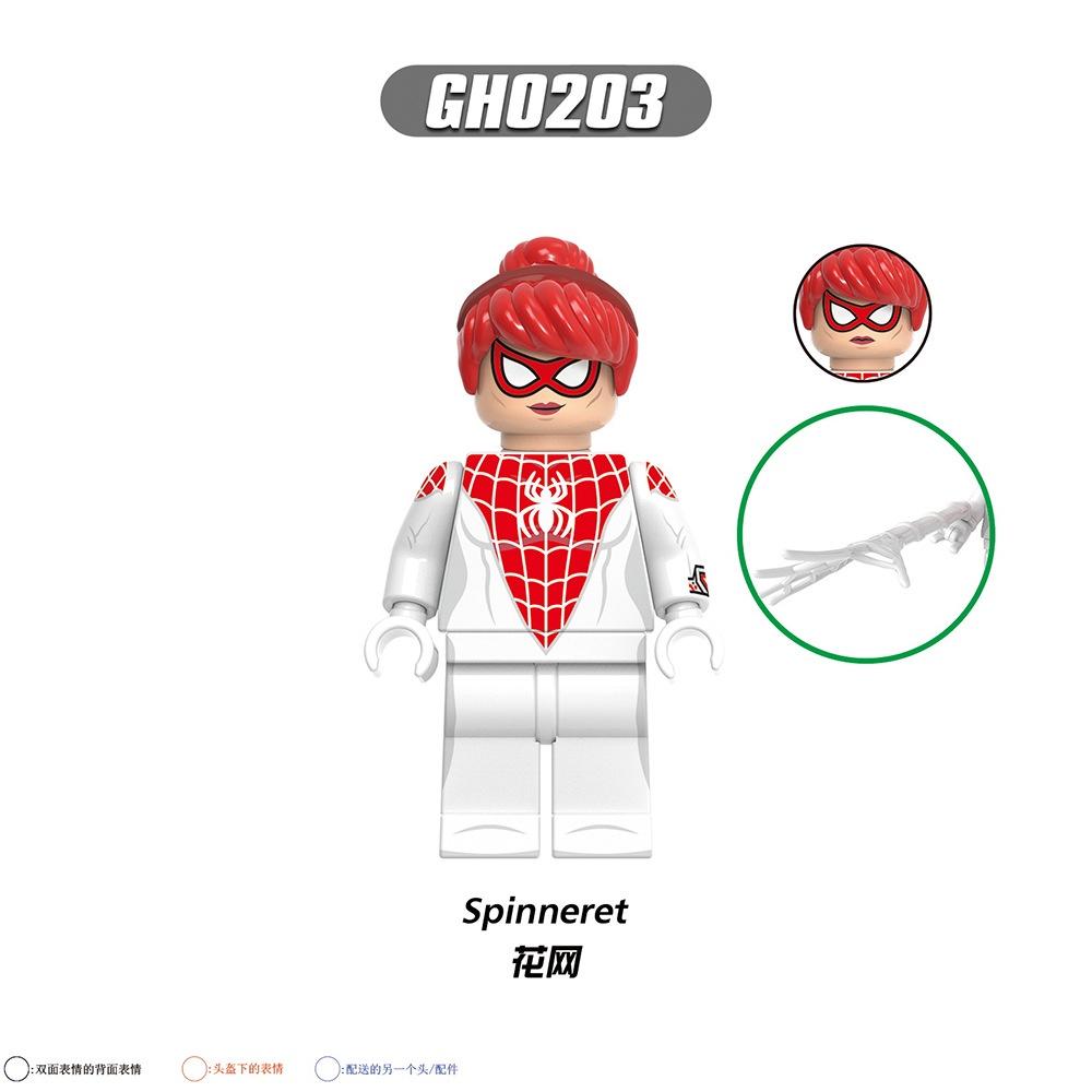 G0126 Superhero Series Peter Parker Shadow Crimson Flower Web Assembly Building Block Mini Doll Bag