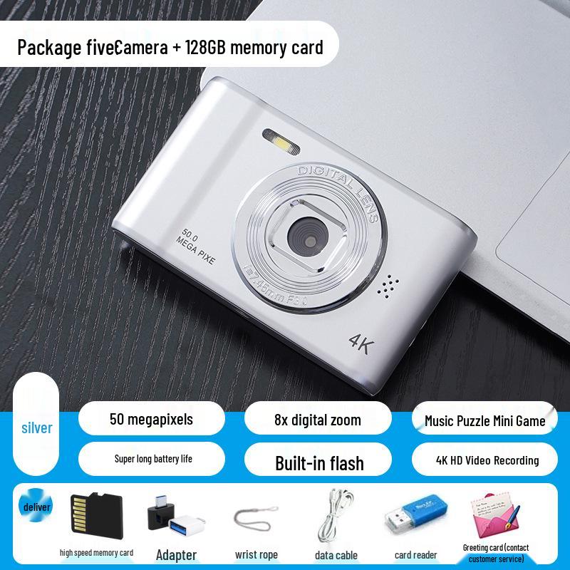 

4K Міні HD Цифрова камера: Портативна карткова камера початкового рівня з високою роздільною здатністю для студентів та подорожей