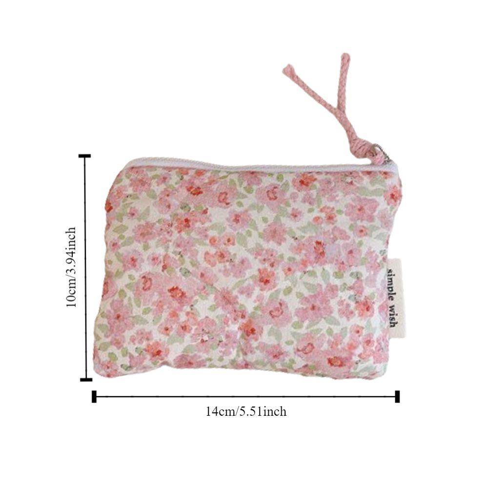 Makeup Bag Fragmented Flower Cosmetic Pouch Large Capacity Cotton Card Pouch Cute Sweet Coin Purse Girl