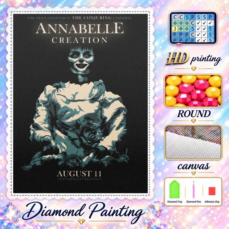 The Conjuring Annabelle Diamond Painting Kit 5D Full Drill DIY Diamond Mosaic Wall Art Home Decor
