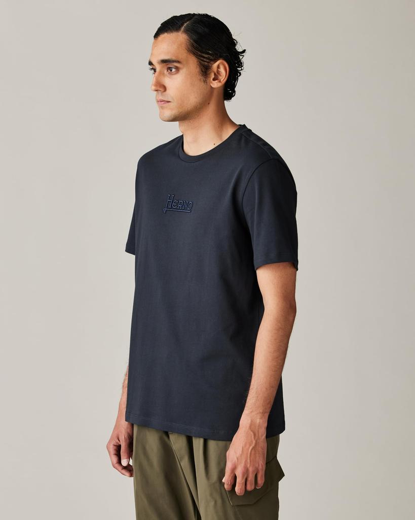 Herno Oficiální Vyšívané Logo Crew Neck JG000239U Tričko