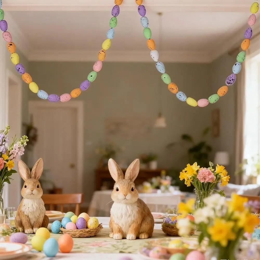 Easter Egg Easter Eggs Wreath Colorful Speckled Egg Easter Egg Garland 115/120/150/200cm DIY Craft Hanging Ornaments Party Favor