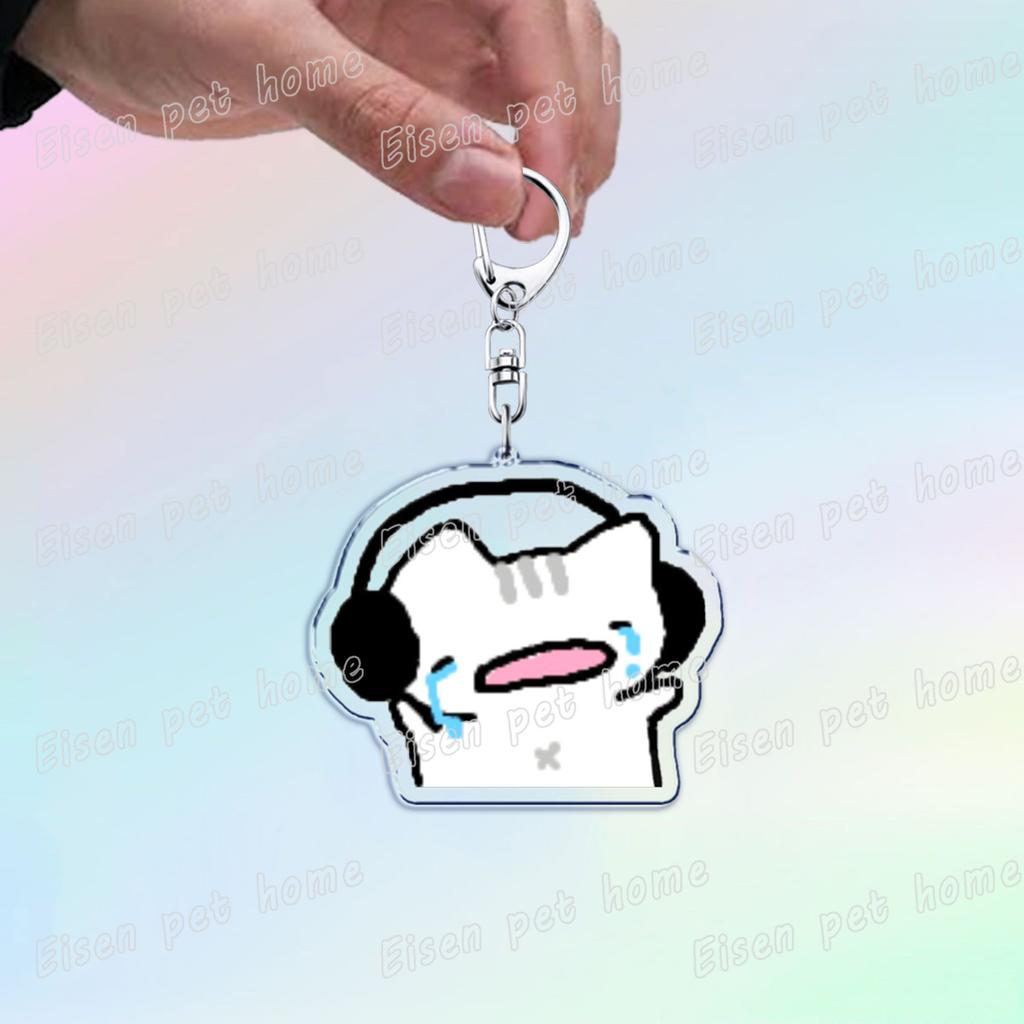 Cute Cat Cartoon Keychains for Accessories Bag Funny Meme Kawaii  Strawberry Kitten KeyChain Ring Jewelry Fans Gifts Keyrings