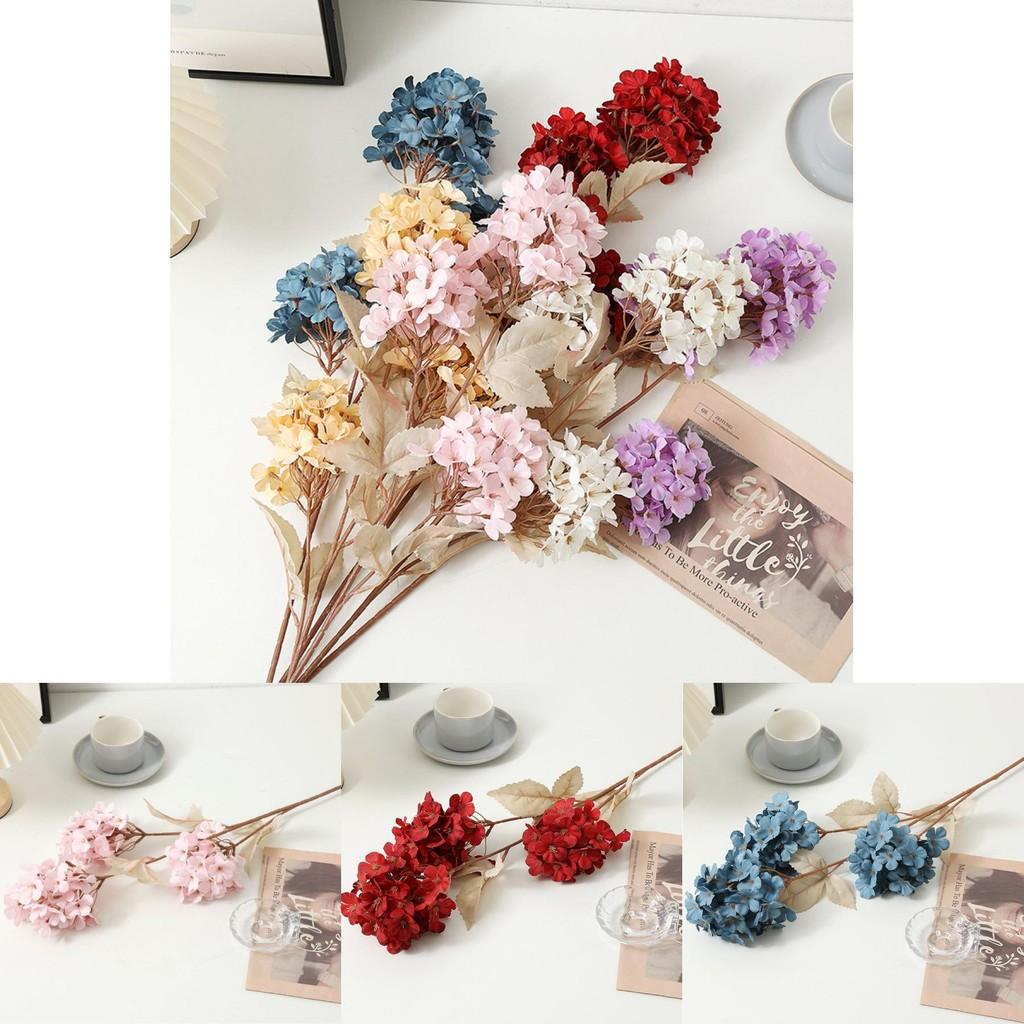 Artificial Hydrangea Ball Flower Decor With Silk Material For Wedding And Hotel Interior Design