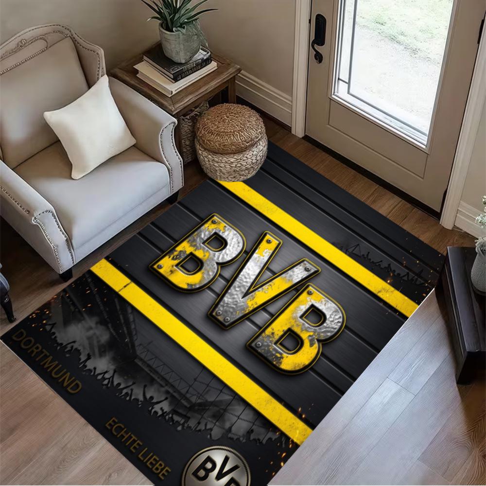 Bvb Dortmund Football Emblem Floor Mat Suitable For Dormitory Entryway Playrooms Game Room Antislip Carpet Office Home Decor Spiritual Gift