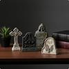 4 Pieces Miniature Tombstones Weathered Resin Gravestones Antiqued Tombstone Ornament for