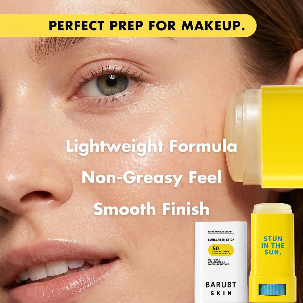 BARUBT Sunscreen Lotion SPF50+ Lightweight Non-Greasy Waterproof Sweat-Resistant Face & Body Sunblock Outdoor Essential 1.7oz