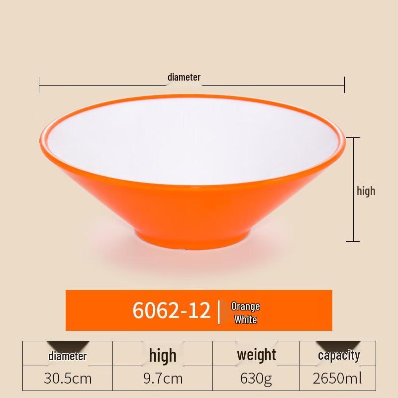 Melamine Double-Handle Noodle and Soup Bowl