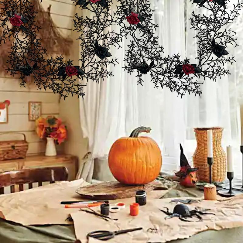 Halloween Artificial Tree Branches Decorative Hangings Ornament Simulated Rose Decoration Plastics Ornament 180cm
