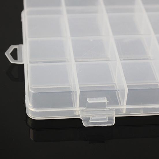 Fishing Tackle Box with Hook 24 Compartments Transparent Multifunctional Empty Storage Box Portable Lure Bait Stationery Container Jewelry Organizer