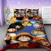 Anime One Piece Duvet Cover Set Japanese Cartoon Brooke Luffy Bedding Set Twin Full Size Bedroom Bed Decor Teens Boys Boys Gifts