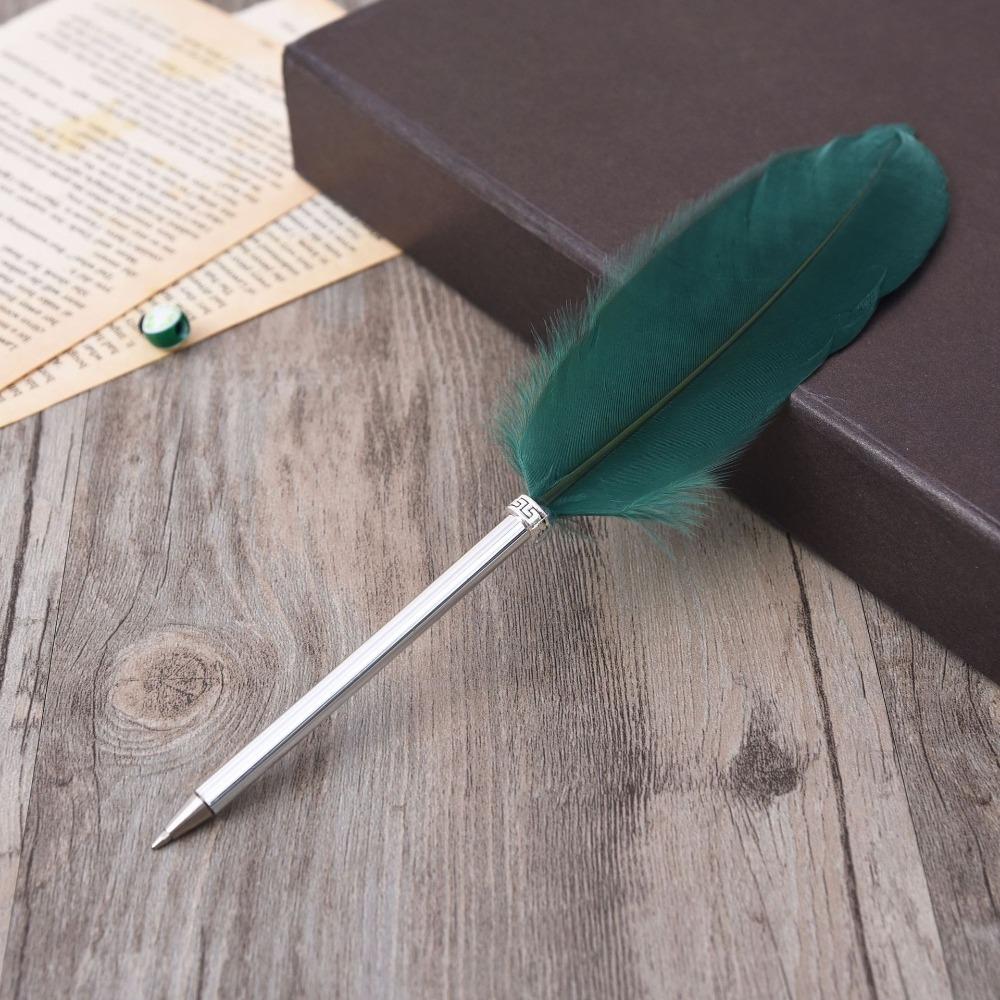 Feather Ballpoint pen Colorful Feather Pen Portable Writing pen Office