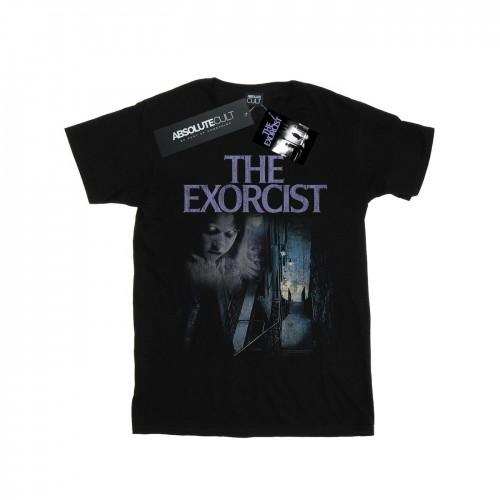 The Exorcist T-shirt da Donna/Ragazza in Cotone Stile Boyfriend con Effetto Usurato e Passi