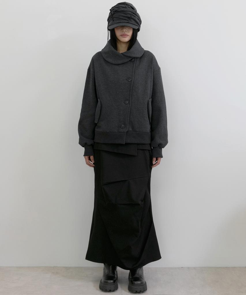 Peulleeoeob Soi Draped Cap (Fl-743_Charcoal)