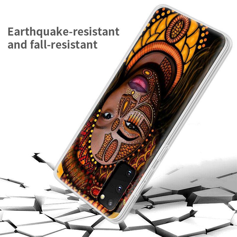 Case For Samsung Galaxy S20 FE Ultra S10 S10e S9 S8 Plus Note 10 Lite 20 9 8 Soft Matte Back Phone Cover Colorful African Girl