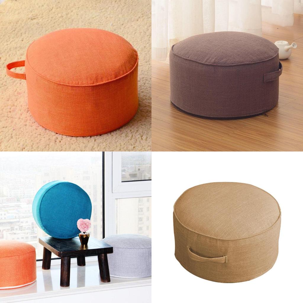 Tatami Round Floor Pillow Seat Comfortable Cotton Linen Cushion For Relaxation