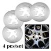 4Pcs Car Emblem Wheel Hub Center Cap Sticker Rim Badge Cover For Peugeot 407R 408 5008 4008 607 106 307 2008 3008 206 508 207 208