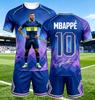 Mbappe No.10 Theme Technology Style Printed Signature Design Sport Leisure Breathable Family Matchingkids Jersey Set