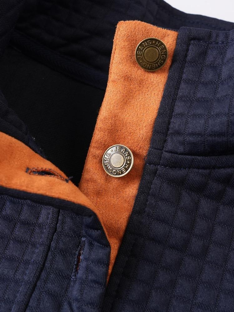 Spring Autumn Quartet Men's Standing Collar Single Breasted Casual Long Sleeve Sweatshirt Men Warmth Comfortable Fit Skin-friendly Breathable Tops