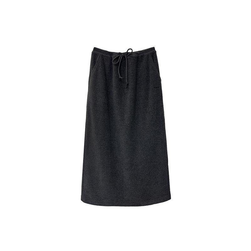 

Stylish Age-Reducing Zippered Hooded Fleece Hoodie and Half Skirt Set, 2 Colors One Size
