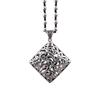Tibetan Silver Four Directions Wealth Tassel Pendant Necklace Long Necklace Pendant Vintage Versatile