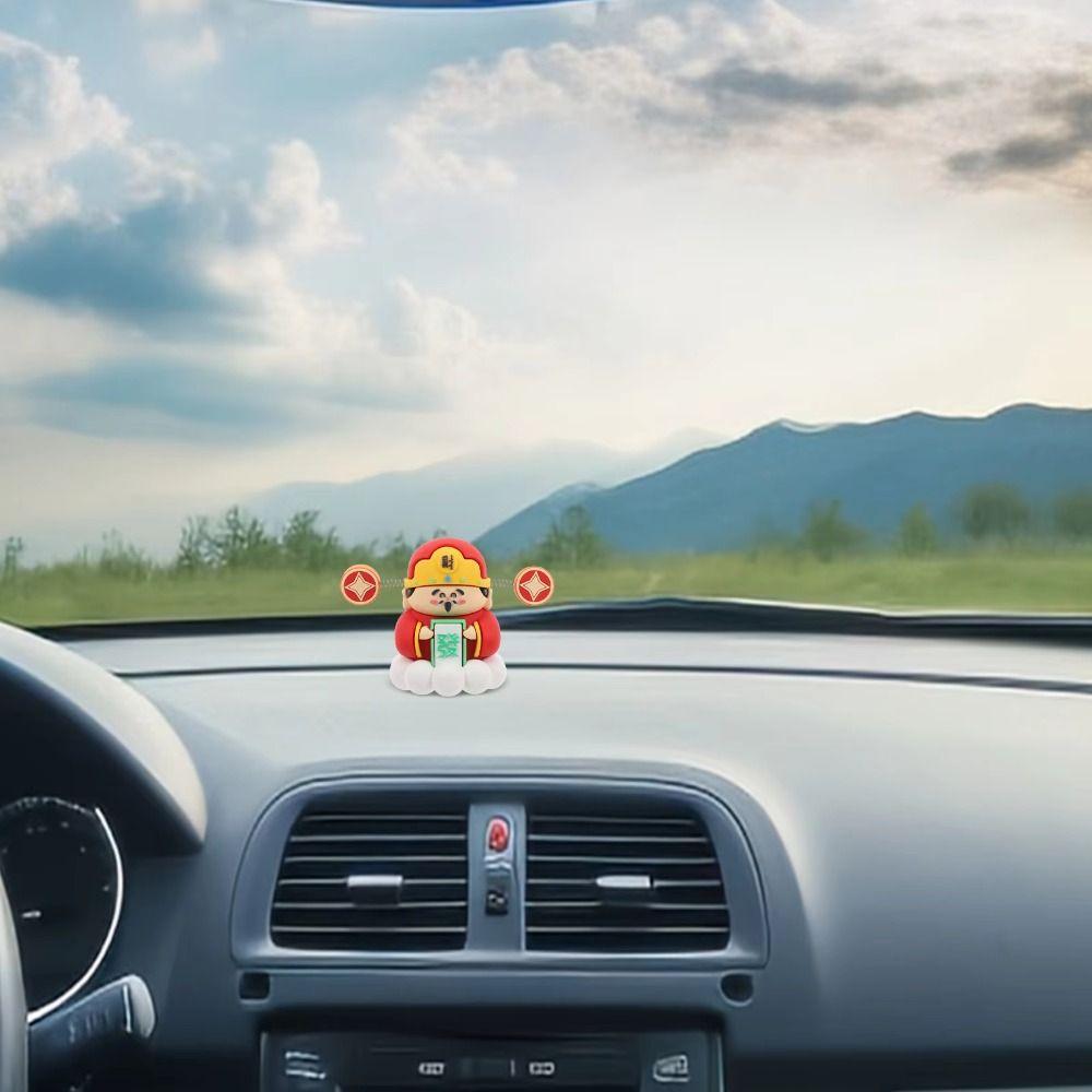 Cute God of Wealth Mascot Creative Car Ornaments Crafts God of Wealth Decoration Chinese New Year