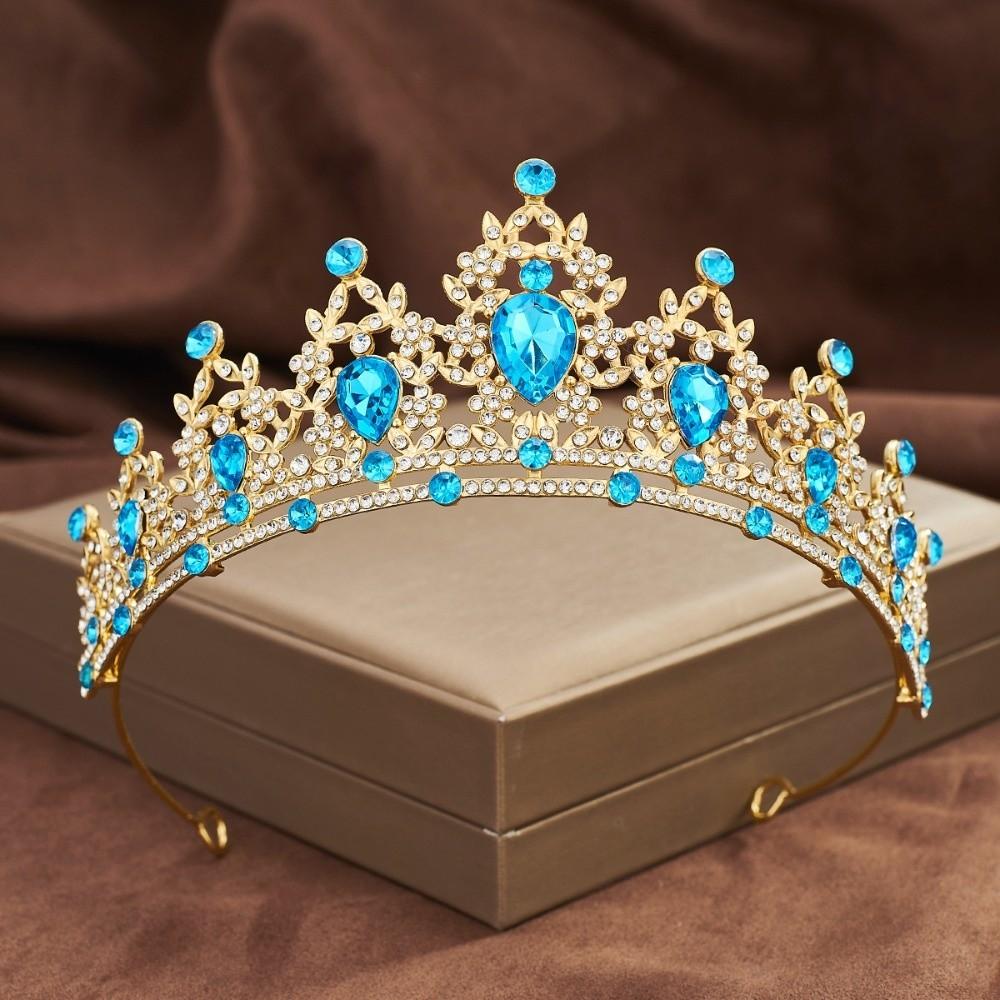 Rhinestone Baroque Pageant Crowns Luxury Crystal Crystal Cake Topper  Hair Dress Accessories