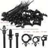 45pcs Cable Clamps Push Mount Cable Zip Tie with Car Wire Loom Routing Clips Universal Trucks Sedan Engine Self Locking Straps