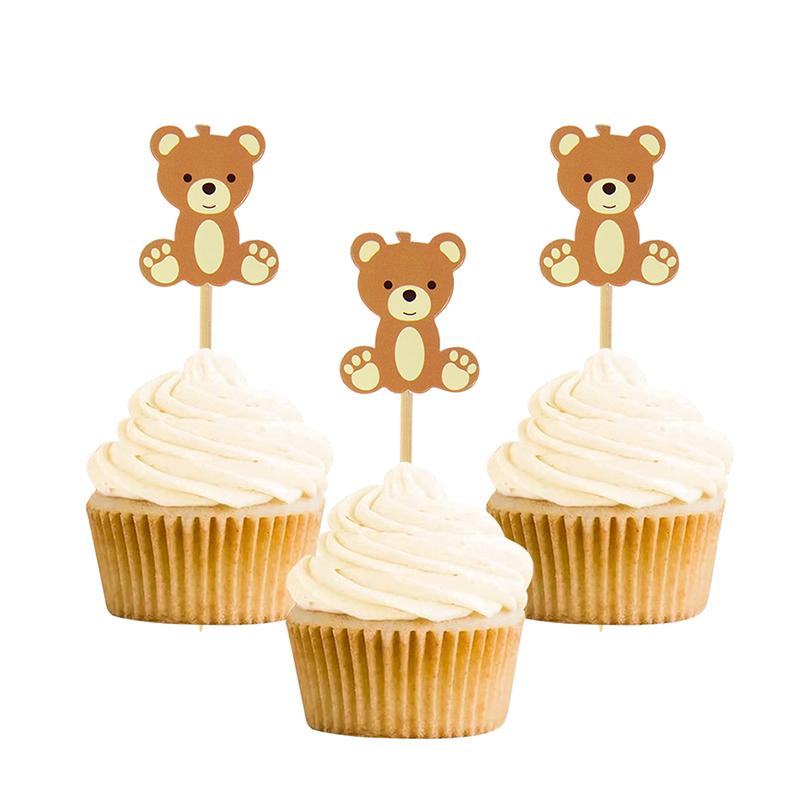 Dětský plyšový medvídek Balónky na narozeninovou oslavu Papírový prapor Garland Zavírače dortů Baby Shower Boy 1st Happy Birthday Dekorační potřeby