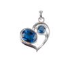 London Blue Topaz Edelstein 925 Sterlingsilber Schmuck Herz Anhänger Für Geschenk CP-3-2