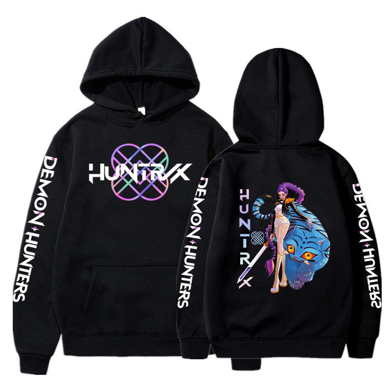 KPop Demon Hunters Fashion Hoodie Autumn Winter Women Casual Streetwear Y2K Long Sleeve Fleece Oversized Pullover Sweatshirts