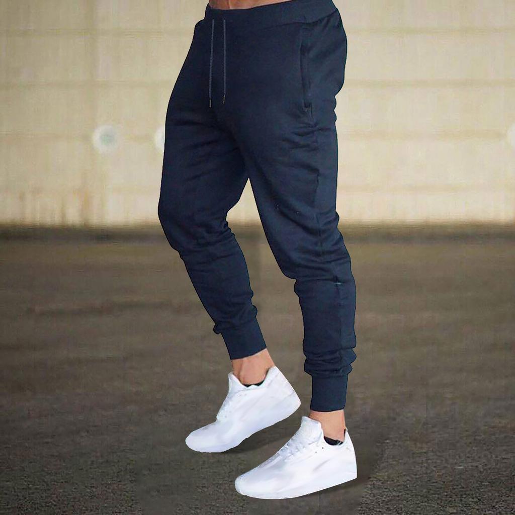 Men's Running Trousers Multi-pocket  Small Feet Slim Tooling Casual Trousers