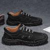 Leather Men Fashion Walking Footwear 2024 All-match Men Casual Shoes Lace-Up Men's Hiking Shoes Classic Men Shoes for Wedding
