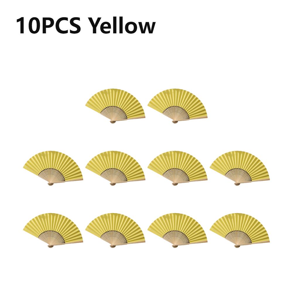 Bamboo Folding Fan Solid Color DIY Paper Decorative Fans Party Decor Art Craft Chinese Dance Fan Home Ornaments Gift Fans