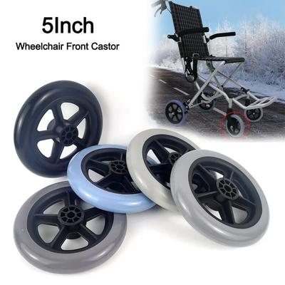 5Inch Wheelchair Front Castor Anti Slip Wear-resistant Solid Tire Wheel Replacement Shopping Cart Wheels Wheelchair Accessories