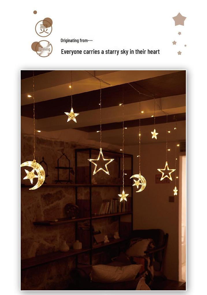 LED Star String Lights: Colorful Flashing Decorations for Bedroom, Party, and Atmosphere Enhancement.