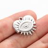 6pcs Evil Blue Eye Charm Dark Blue Heart Moon Eyes Pendant Rhinestone Stainless Steel Charm For Jewelry Making Necklace Keychain