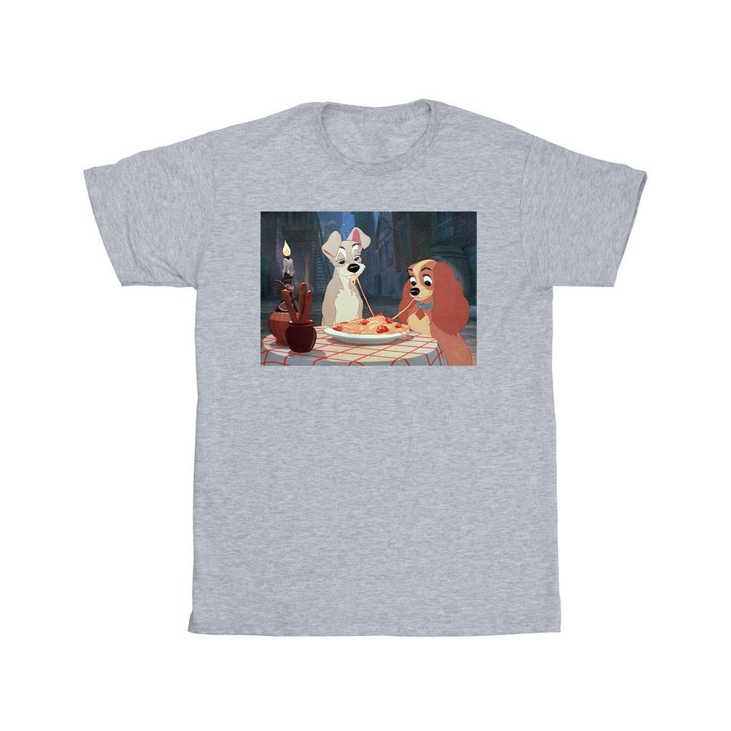 Disney Mens Lady And The Tramp Spaghetti Photo T-Shirt