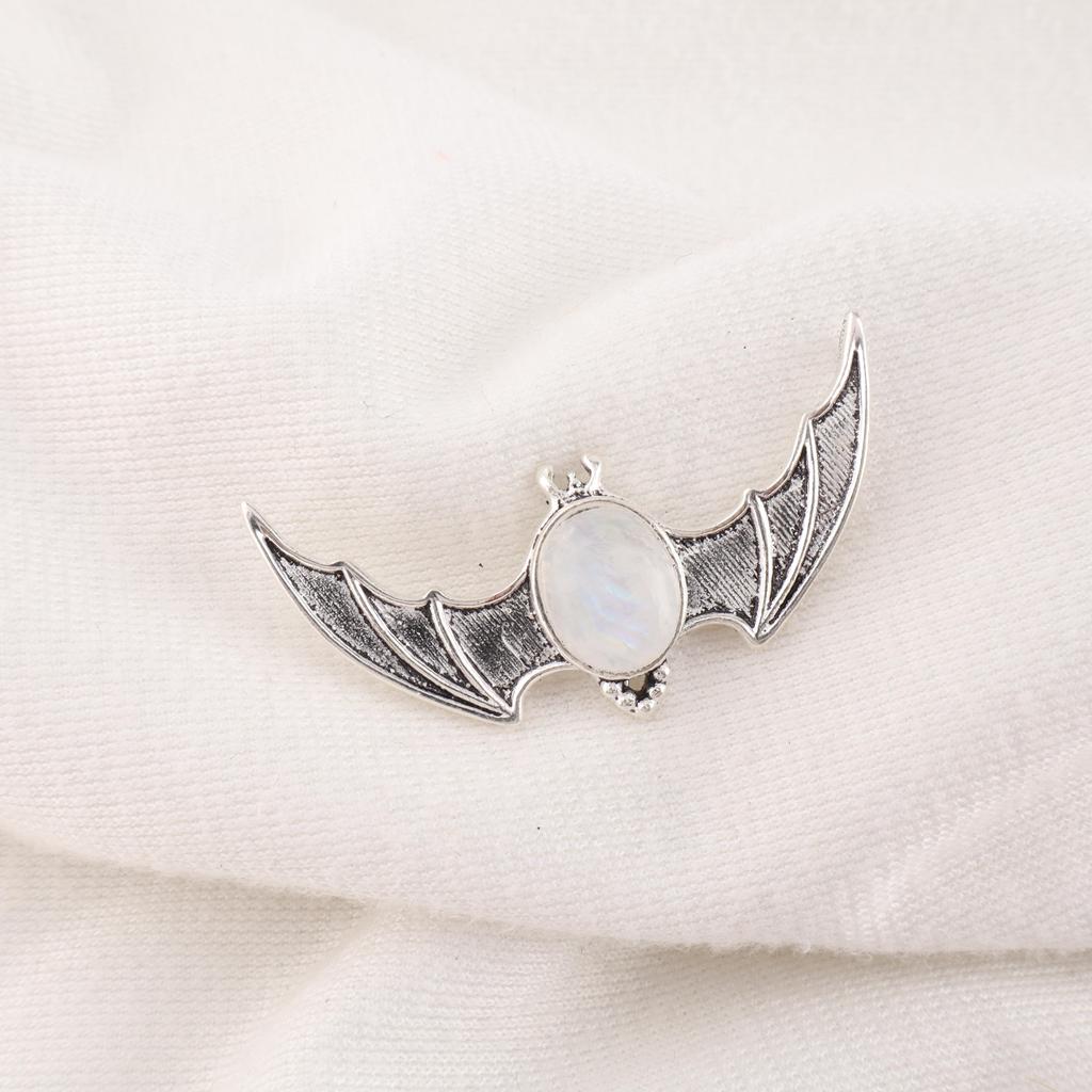 Regenbogen-Mondstein-Edelstein, handgefertigter Schmuckanhänger aus 925er Sterlingsilber für Weihnachtsgeschenk