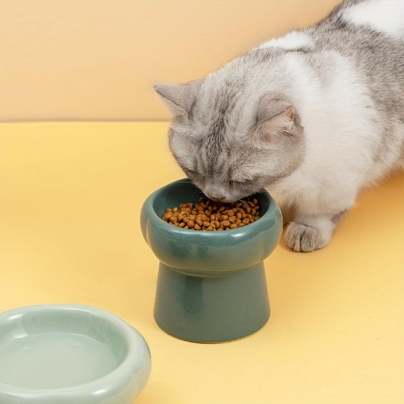 Tigelas de cerâmica para animais de estimação, tigelas de cerâmica com pé alto para gatos, comida para cães, alimentador de água para animais de estimação, pratos para comer, gatos, filhotes, tigela de alimentação elevada