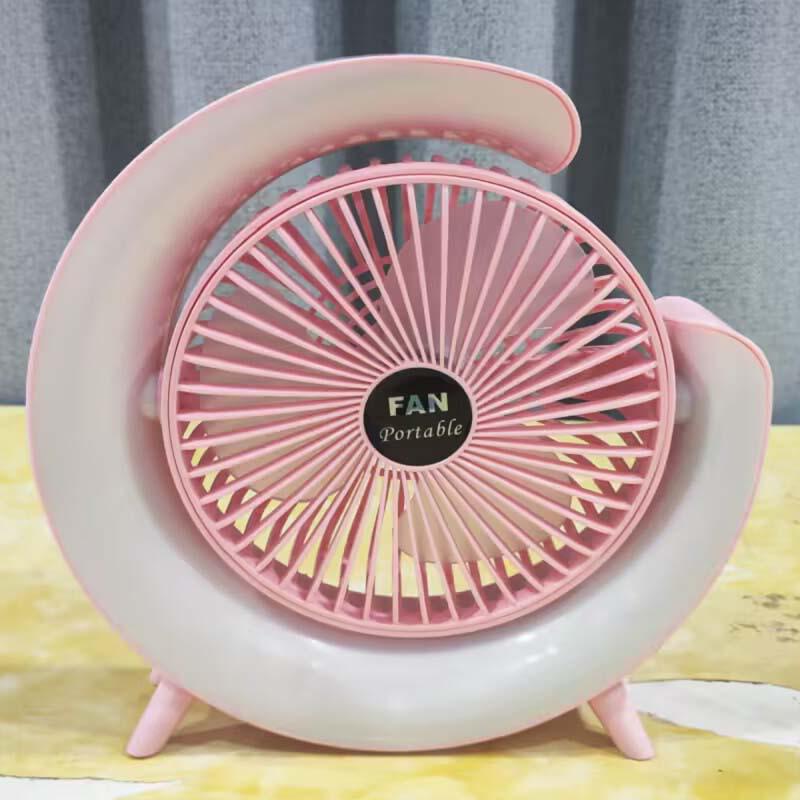 

New Mini USB-Charging Moon Fan: Silent Desktop Circulation for Home or Dormitory 24x24 cm розовый