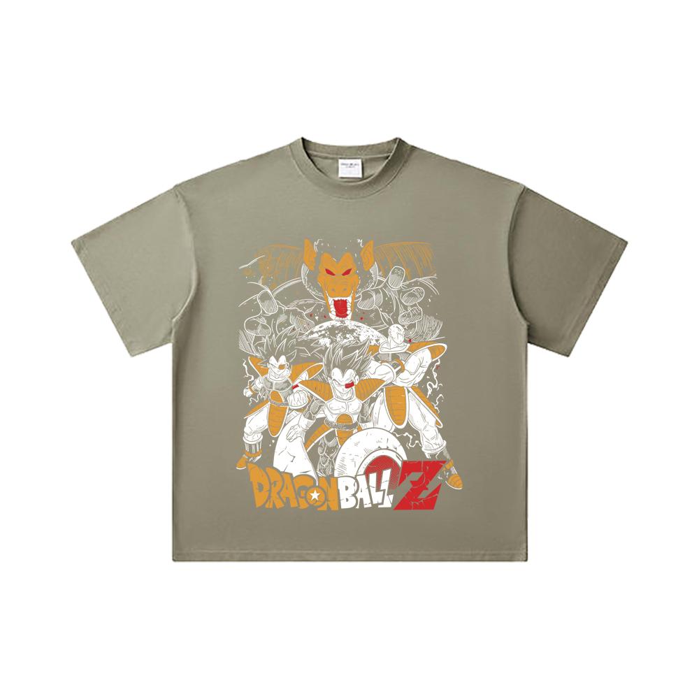 260 GSM Double Yarn 32 Count 100% Cotton Dragon Ball V53 Vegeta Nappa Print Unisex Heavy Cotton T Shirt