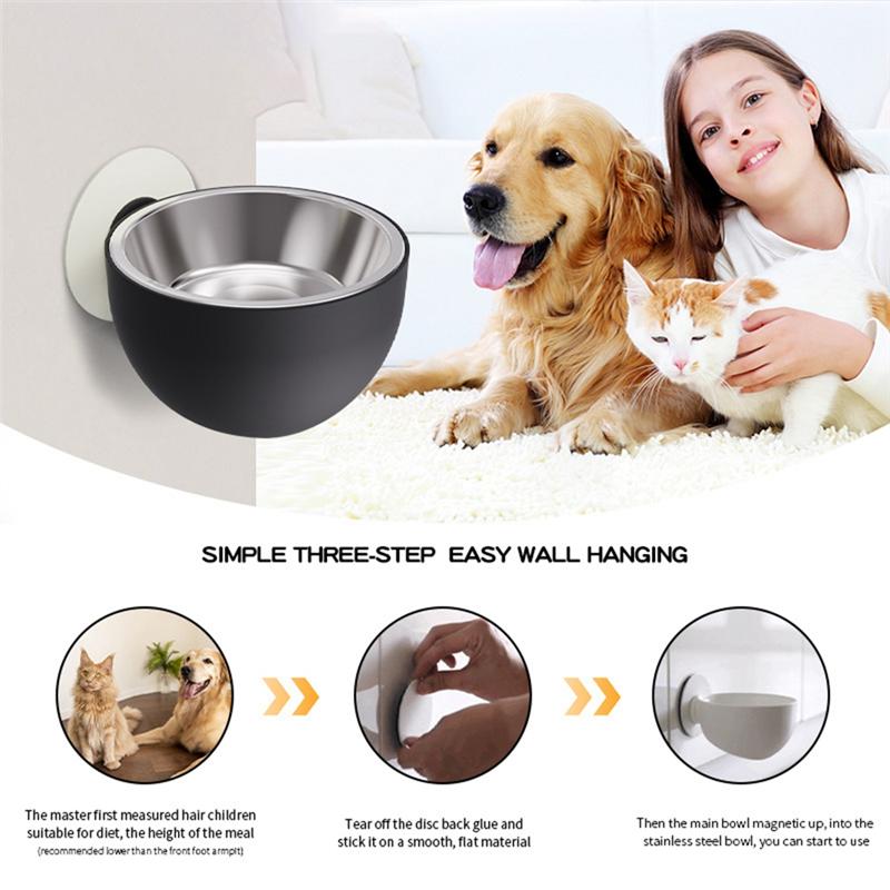 

AEE2-Dog Water Bowl Wall Mouted Cats For Small Dogs Pet Water Dispenser Kitten Drinking Raised Stand Dish Travel Feeder белый