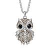 Fashionable Long Owl Pendant Sweater Necklace In Titanium Steel For Stylish Outfits
