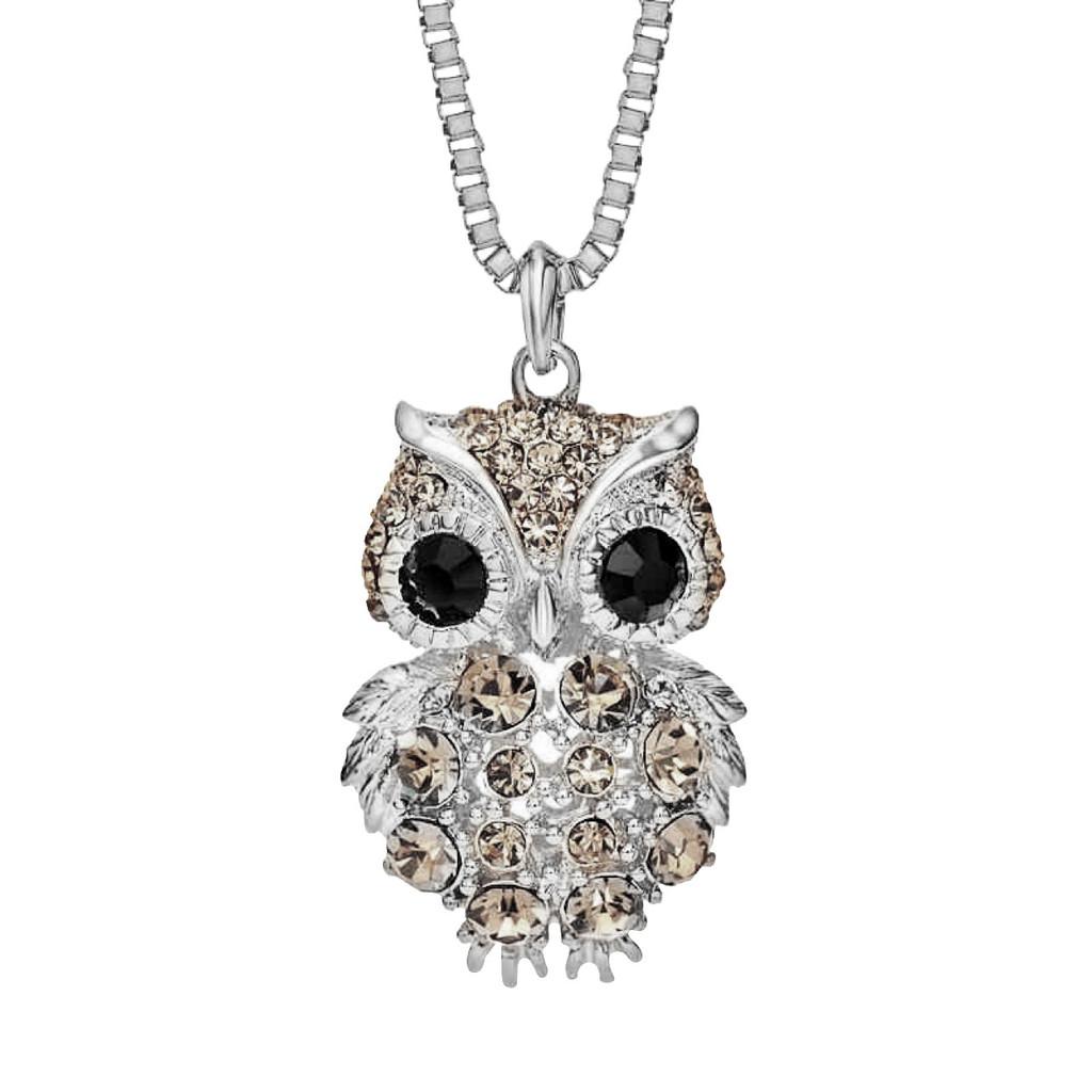 Fashionable Long Owl Pendant Sweater Necklace In Titanium Steel For Stylish Outfits