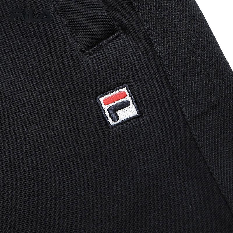 FILA Solid Color Embroidered Logo Simple Cuffed Sports Pants Women bottoms Black F61W218657FBK