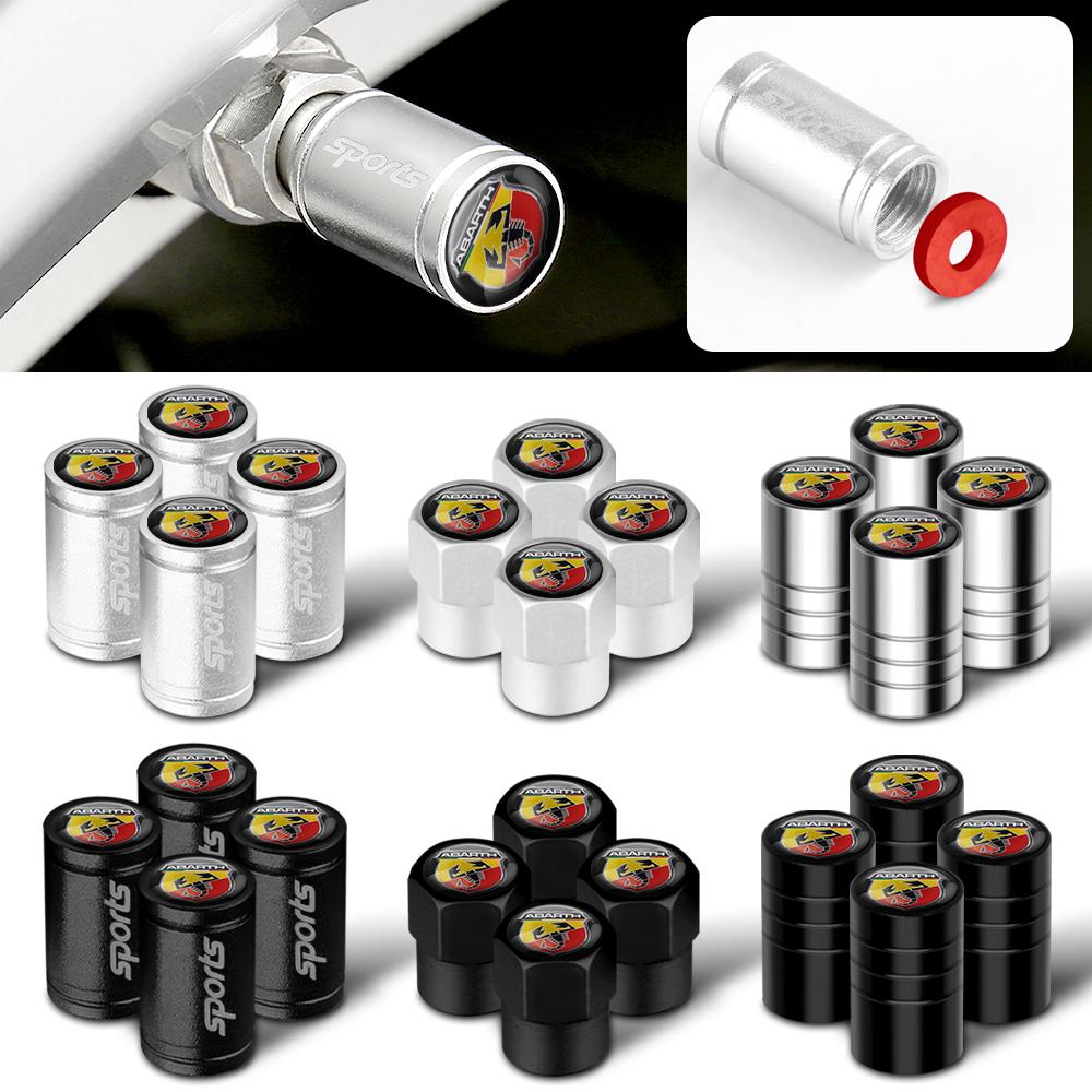 Auto Styling 4 Stück Auto Reifen Kohlefaser Metall Ventilkappe Abzeichen Zubehör Für Fiat ABARTH 500 Fiorino 595 124 Ducato Cross Palio
