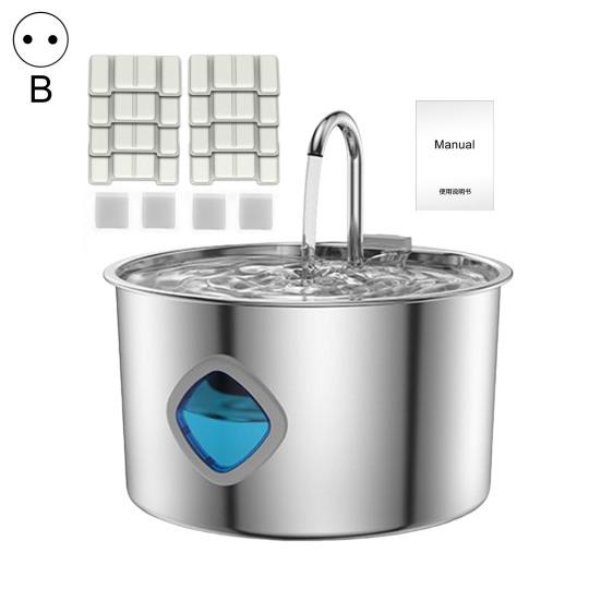 Cat Water Fountain 3.2L Stainless Steel Automatic Pet Fountain with Water Level Window Quadruple Purification Quiet Fountain for Dogs And Cats